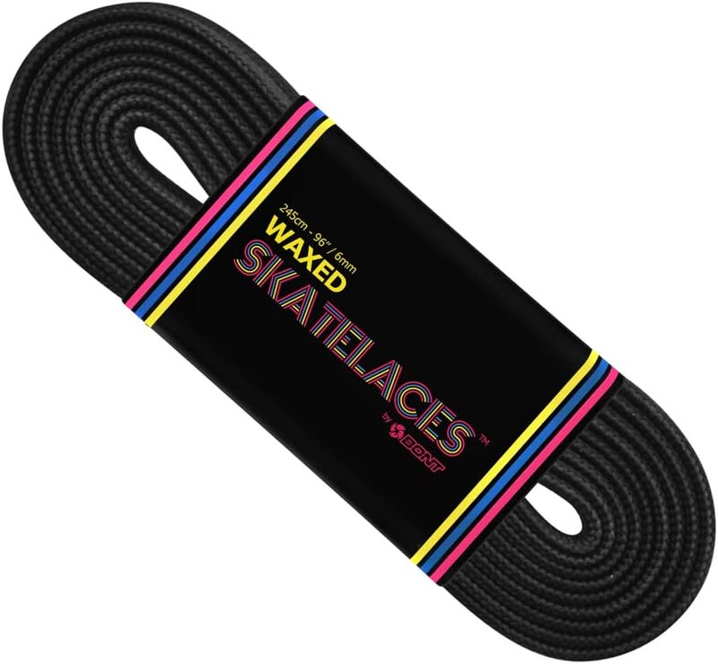 Bont Skates Waxed Laces - 6mm & 8mm - 47" 71" 79" 96" 108" - Midnight Black - Image 1